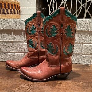 Real leather cowboy boots